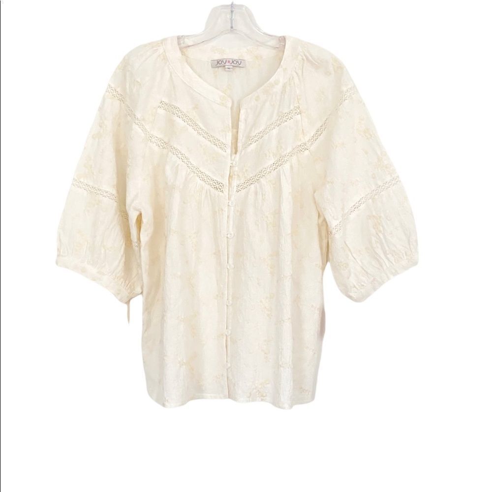 NWT Joy Joy 100% Cotton 3/4 Sleeves Top Sz XL